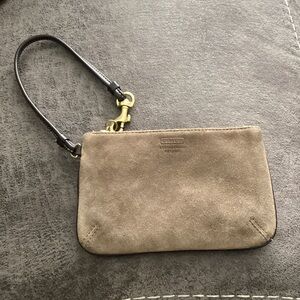 Coach Tan Suede Wristlet